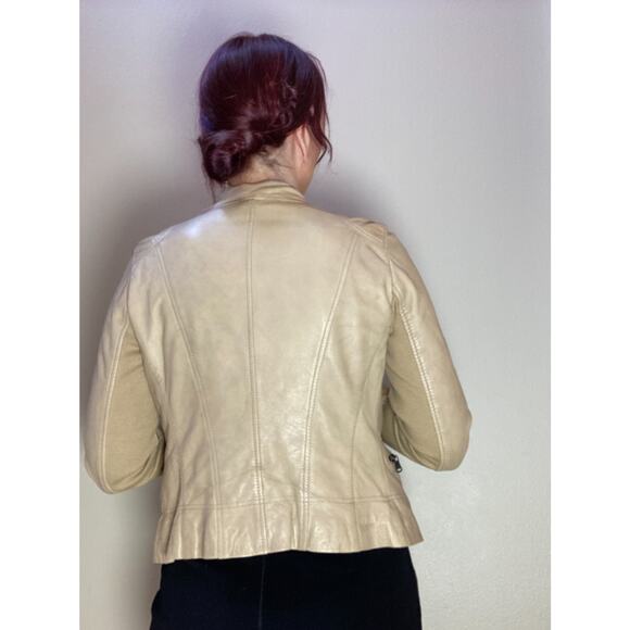 Marc New York Lamb Leather & Knit Jacket Cropped Buttery ~ Sz XS As Is Repair - Picture 2 of 7